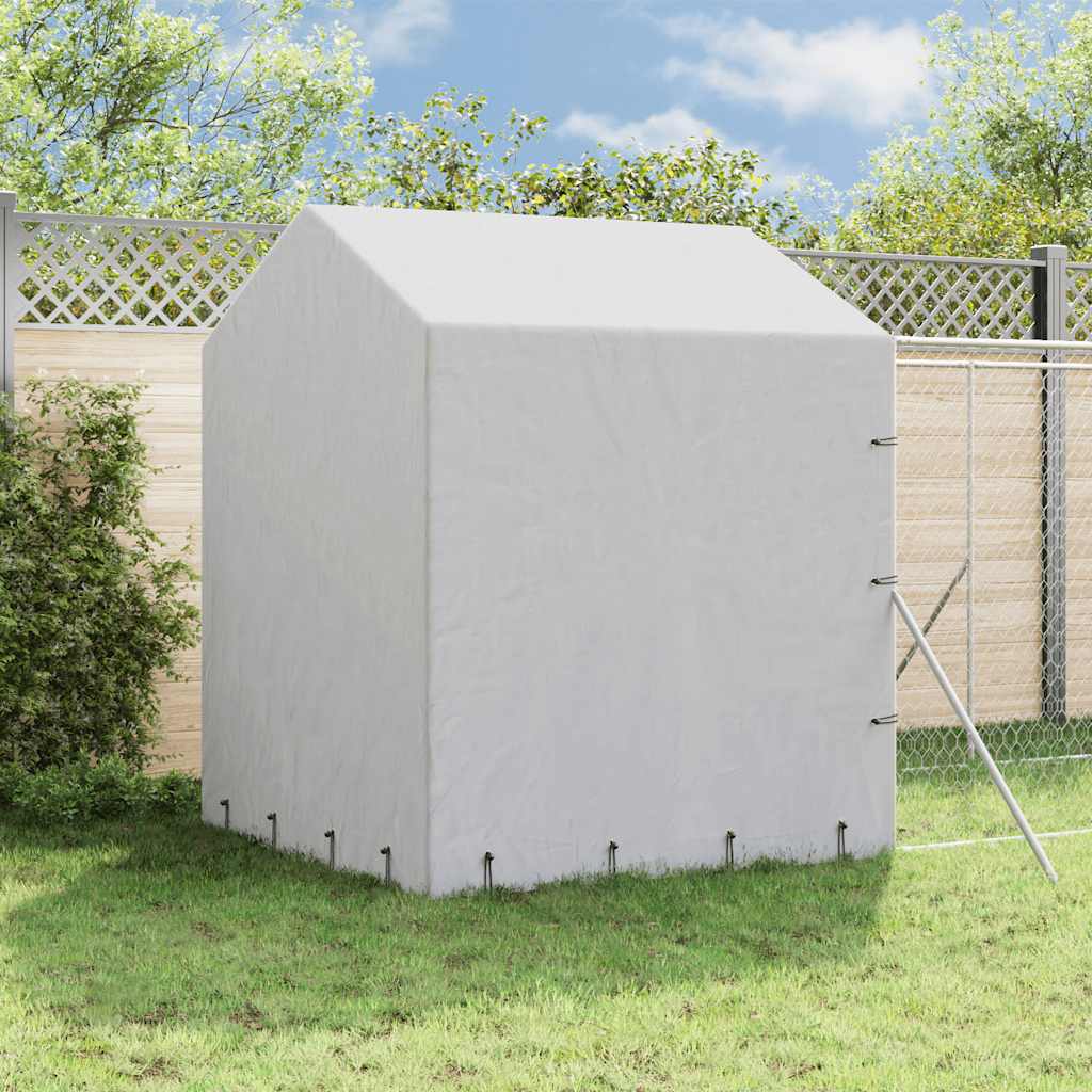Utendørs hundekennel sølv 2x14x2,5 m galvanisert stål