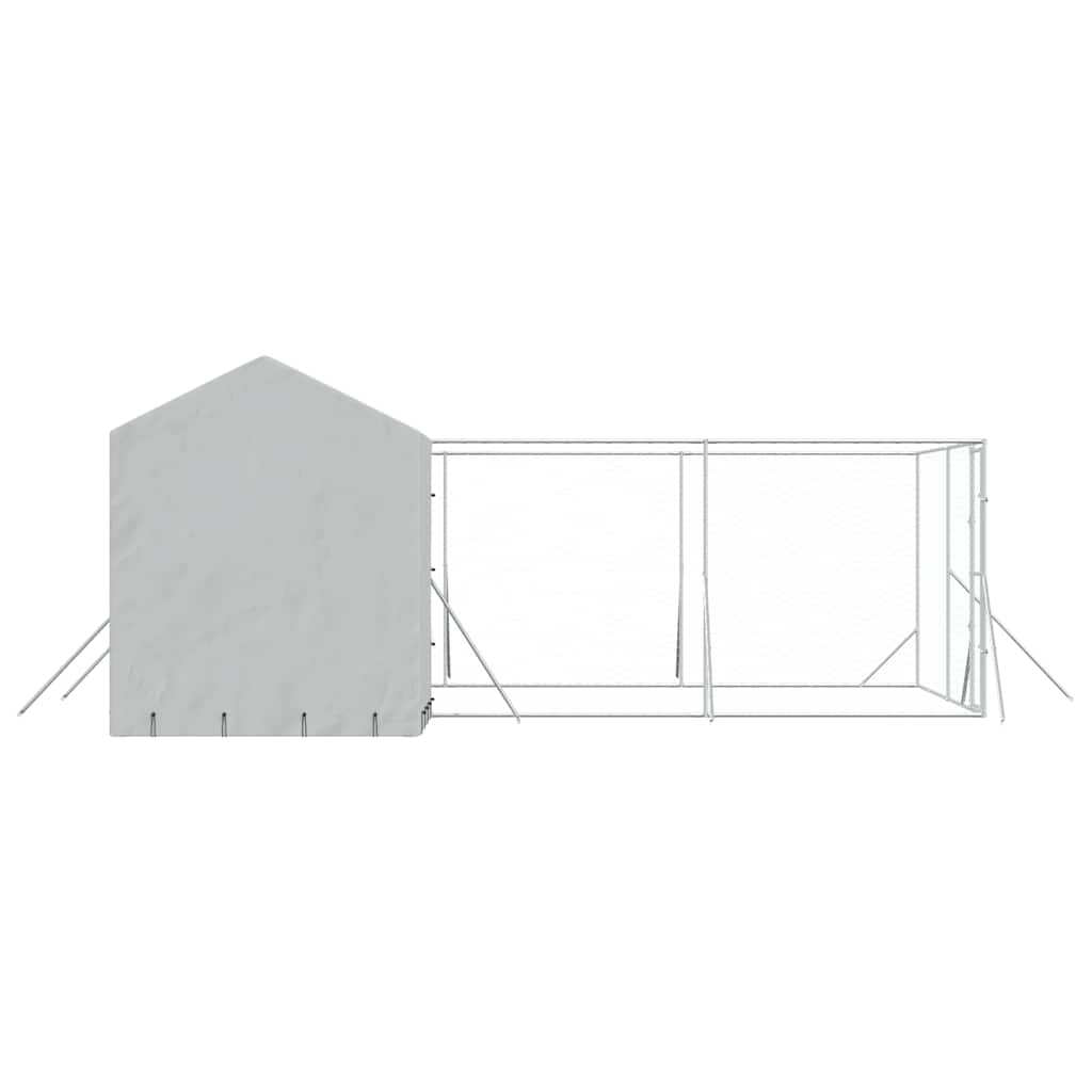 Utendørs hundekennel sølv 6x6x2,5 m galvanisert stål