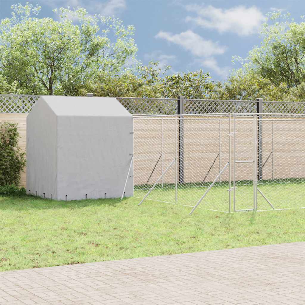 Utendørs hundekennel sølv 10x6x2,5 m galvanisert stål