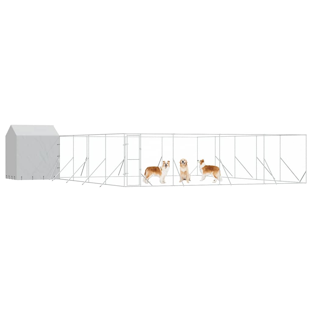 Utendørs hundekennel sølv 10x10x2,5 m galvanisert stål