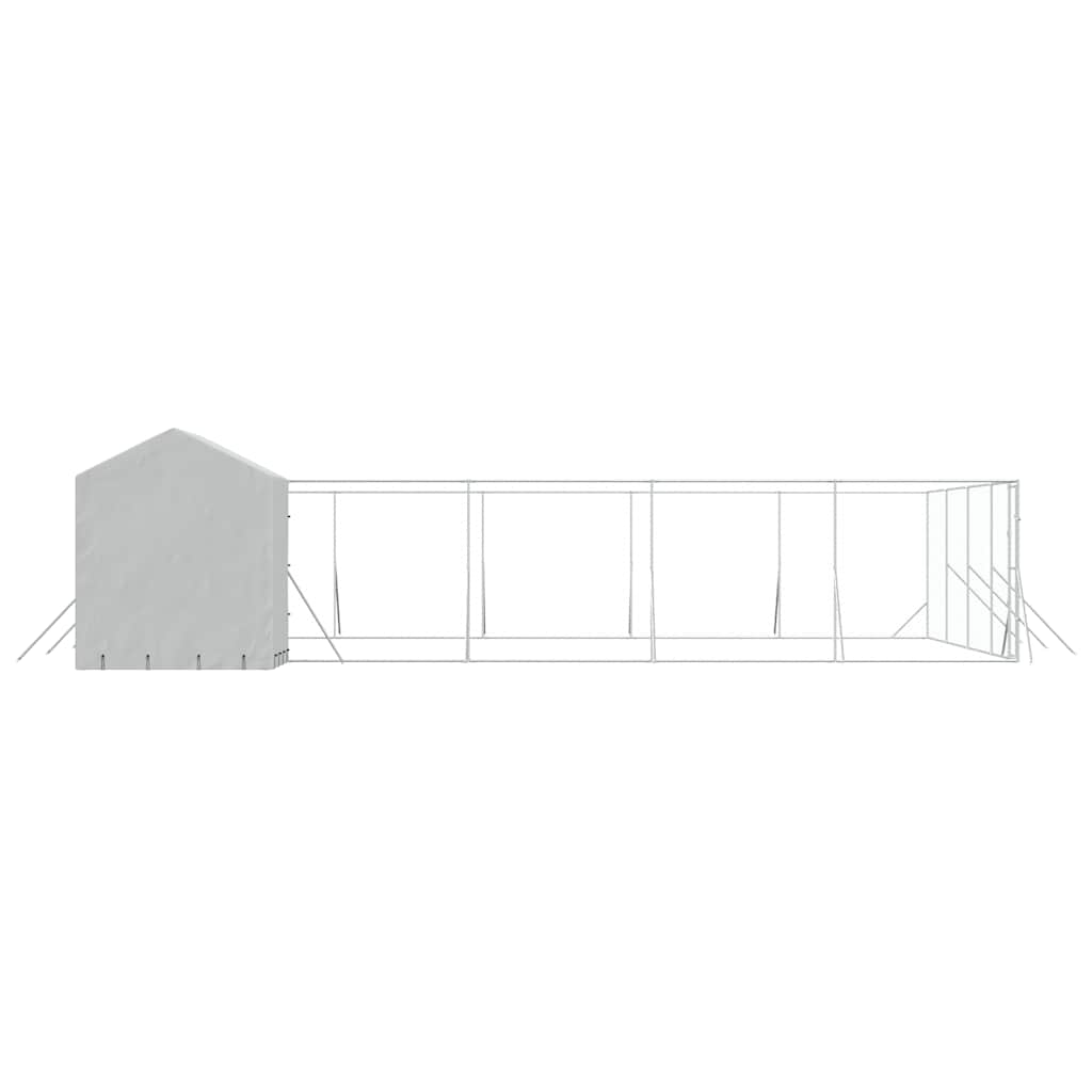 Utendørs hundekennel sølv 10x10x2,5 m galvanisert stål