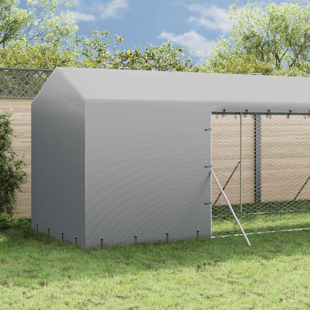 Utendørs hundekennel sølv 2x6x2,5 m galvanisert stål vidaXL