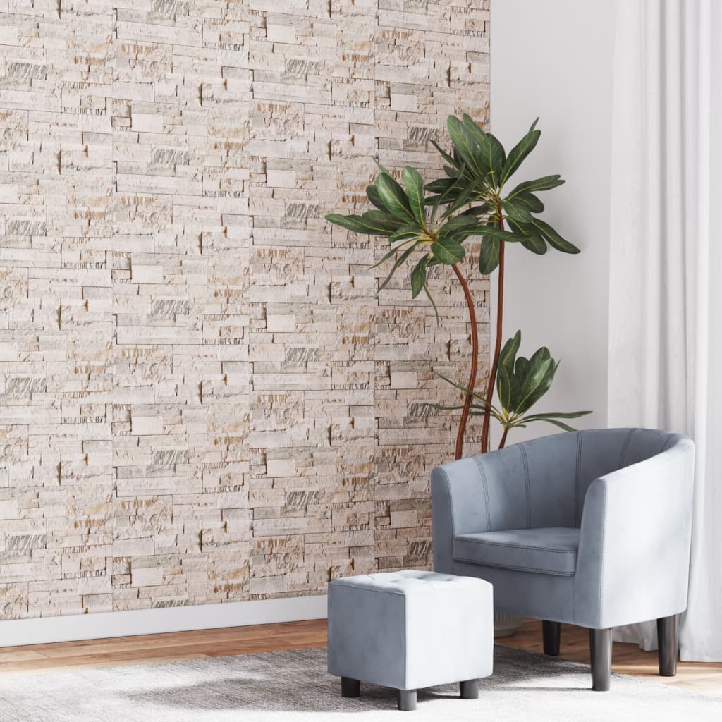 Veggtapet 3D steinutseende grå og beige 10x0,53 m ikke-vevd