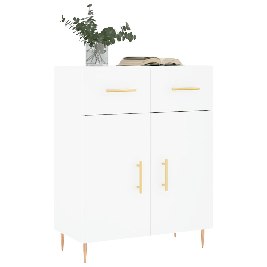 Skjenk hvit 69,5x34x90 cm konstruert tre