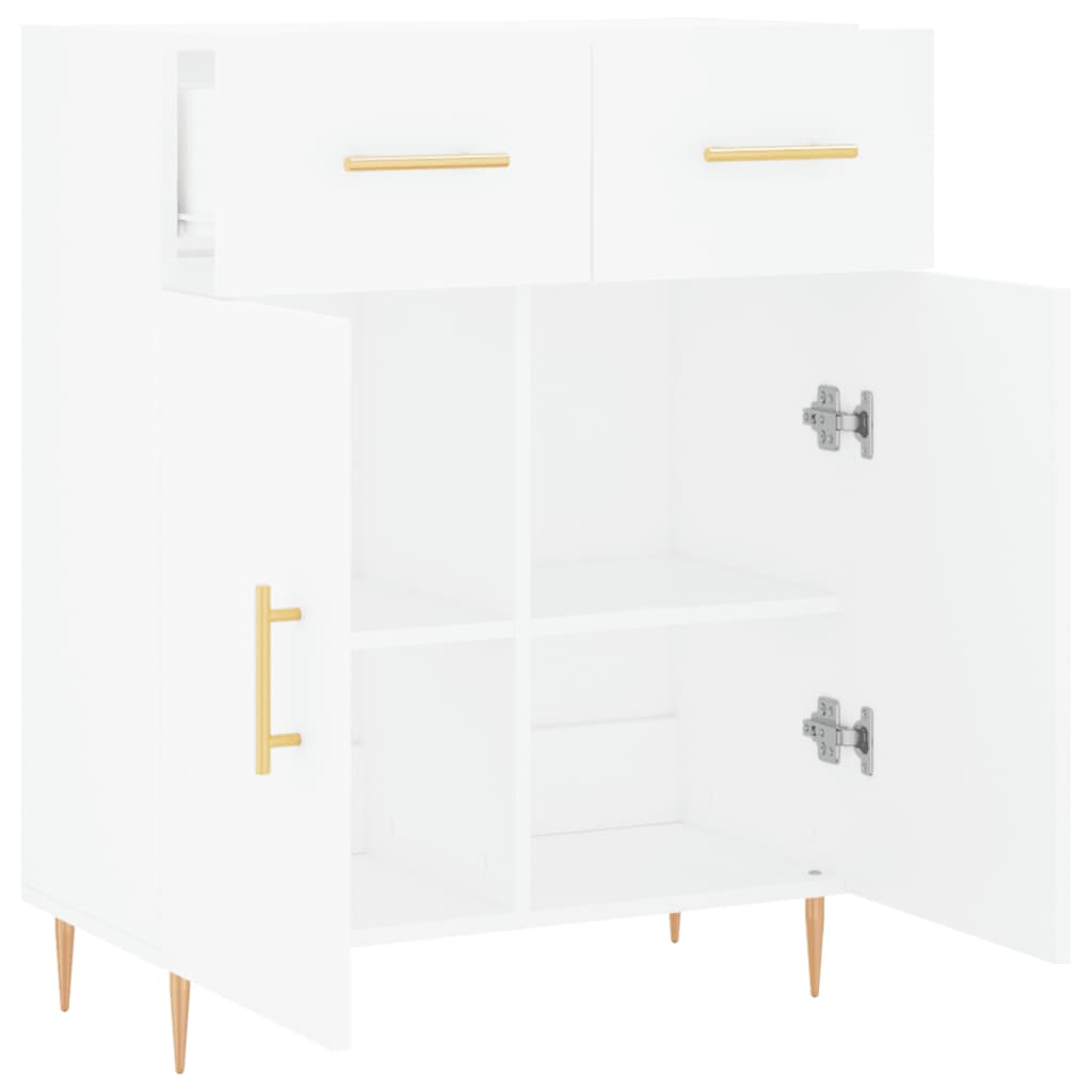 Skjenk hvit 69,5x34x90 cm konstruert tre