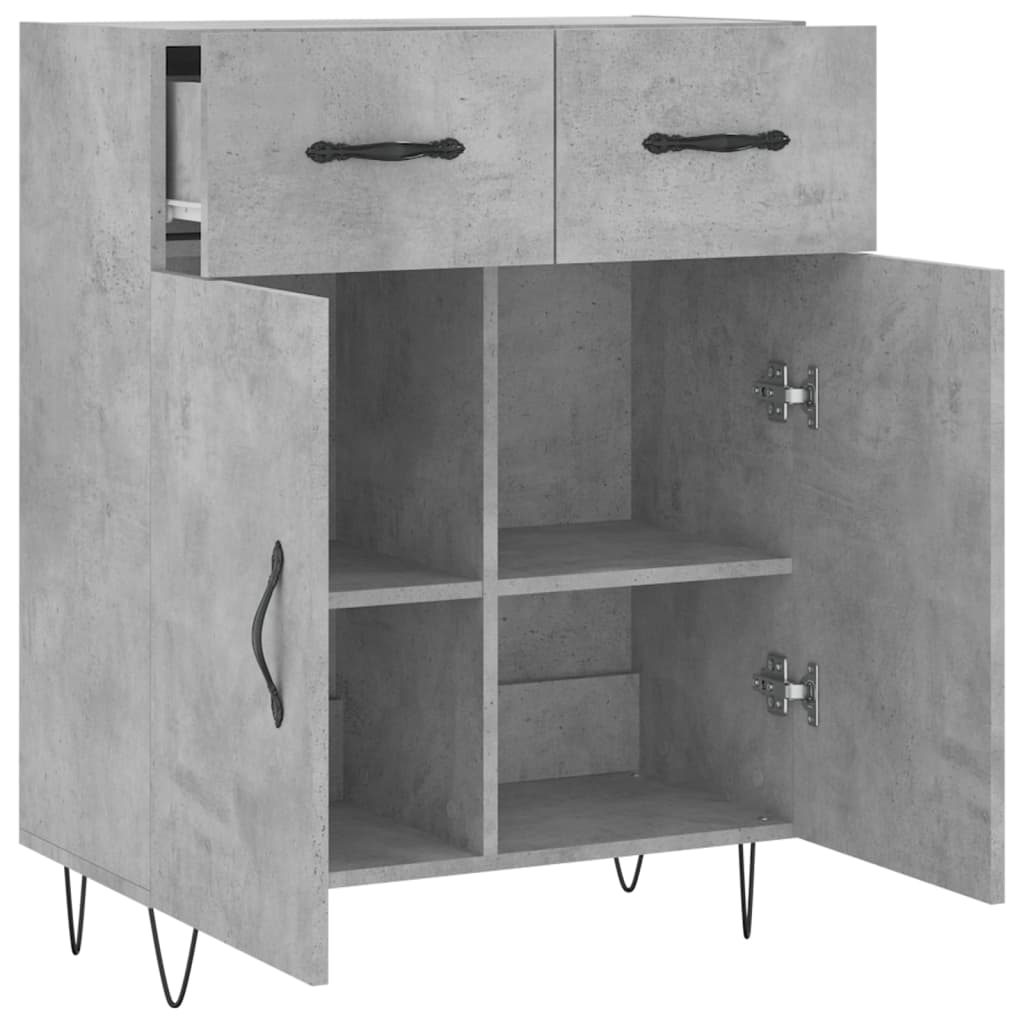 Skjenk betonggrå 69,5x34x90 cm konstruert tre