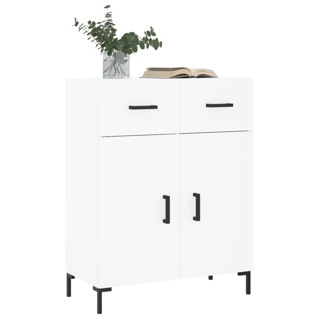 Skjenk hvit 69,5x34x90 cm konstruert tre