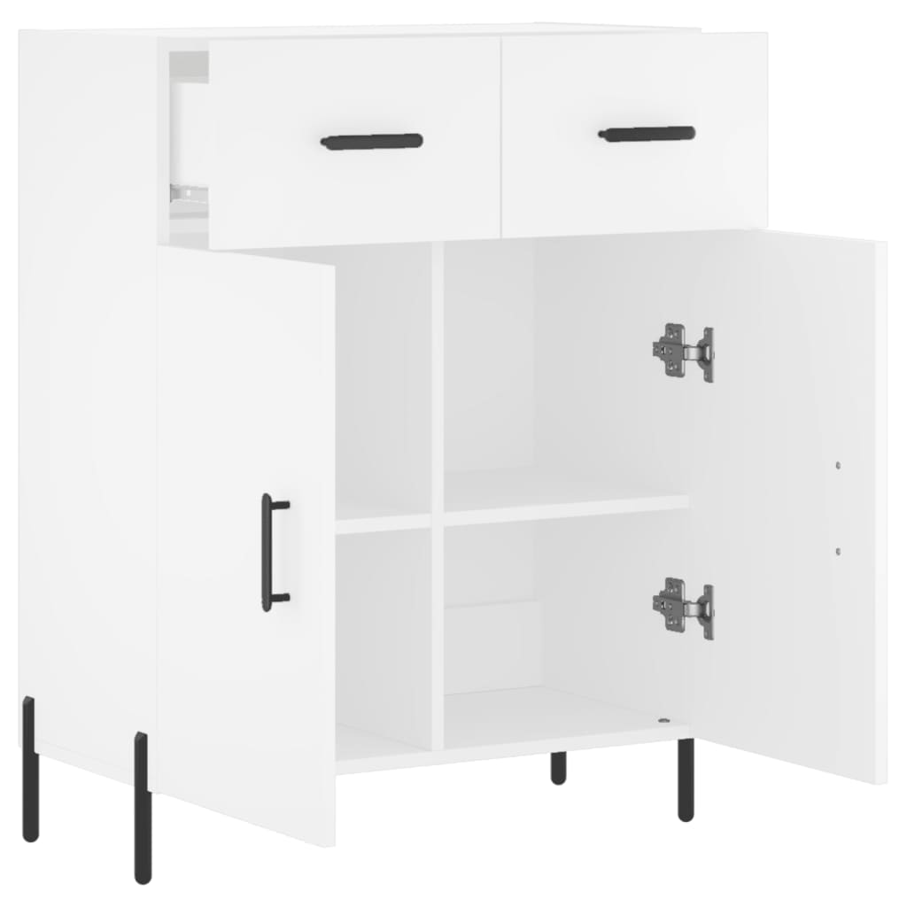 Skjenk hvit 69,5x34x90 cm konstruert tre