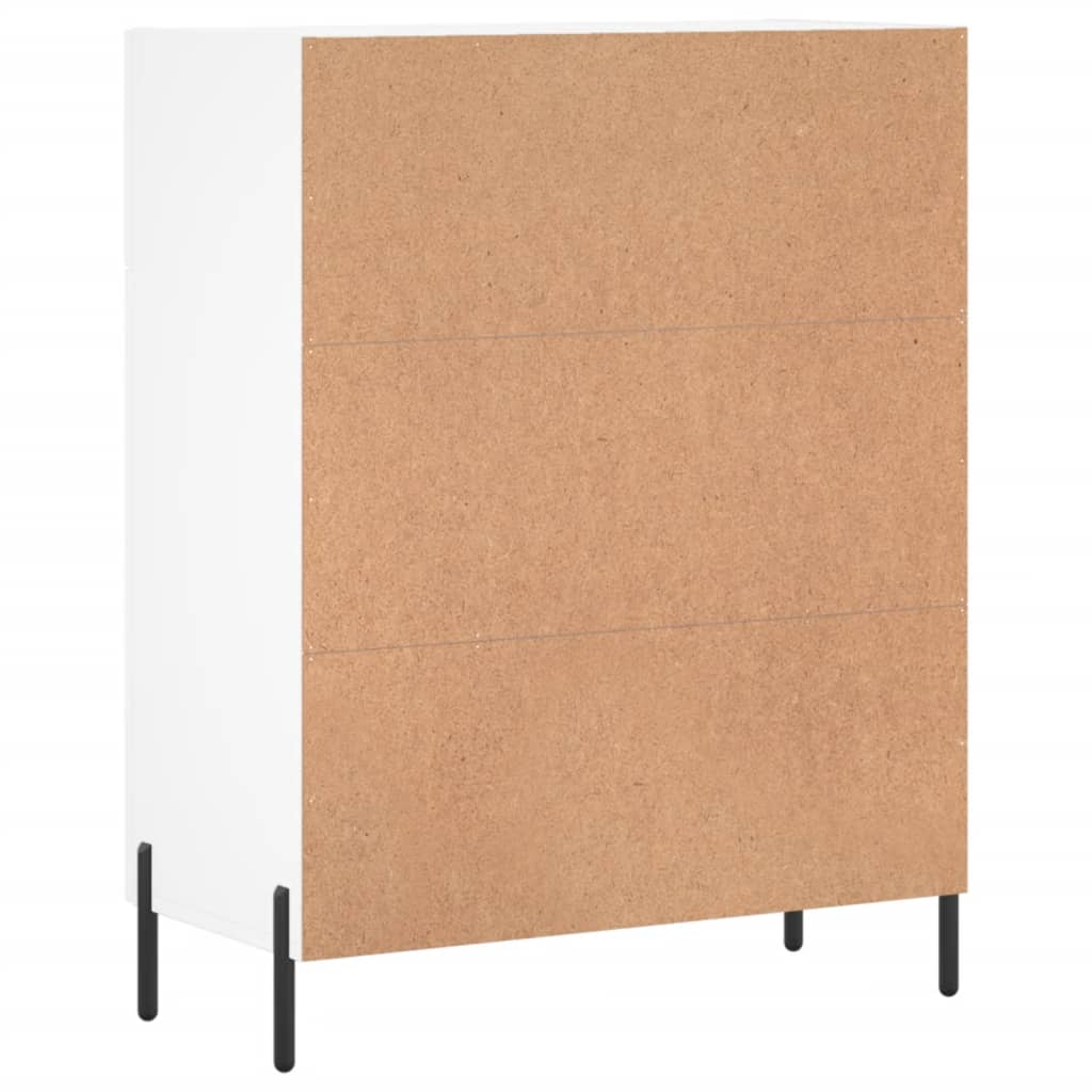 Skjenk hvit 69,5x34x90 cm konstruert tre