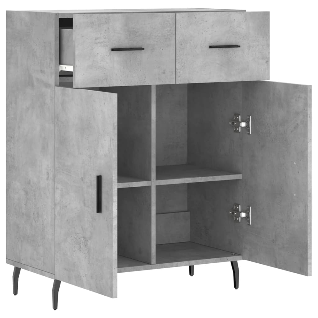 Skjenk betonggrå 69,5x34x90 cm konstruert tre