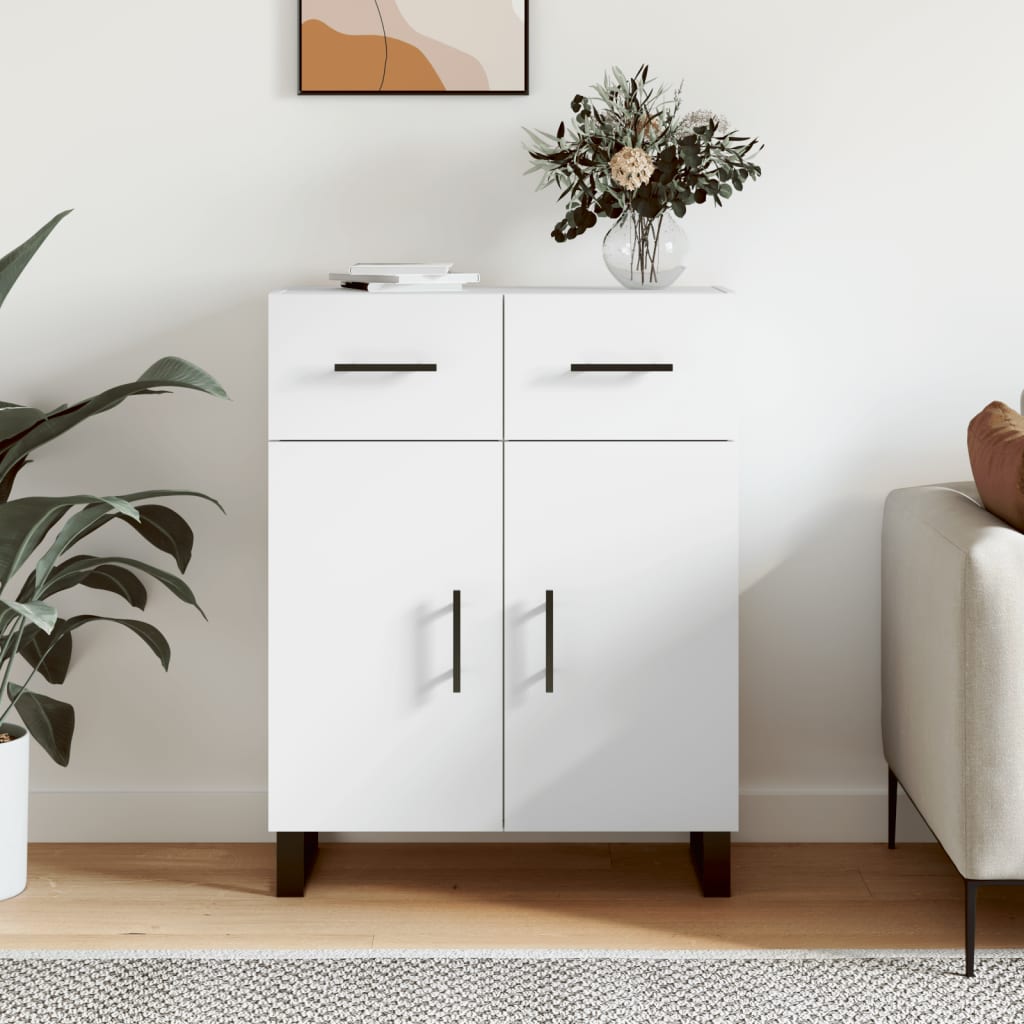 Skjenk hvit 69,5x34x90 cm konstruert tre