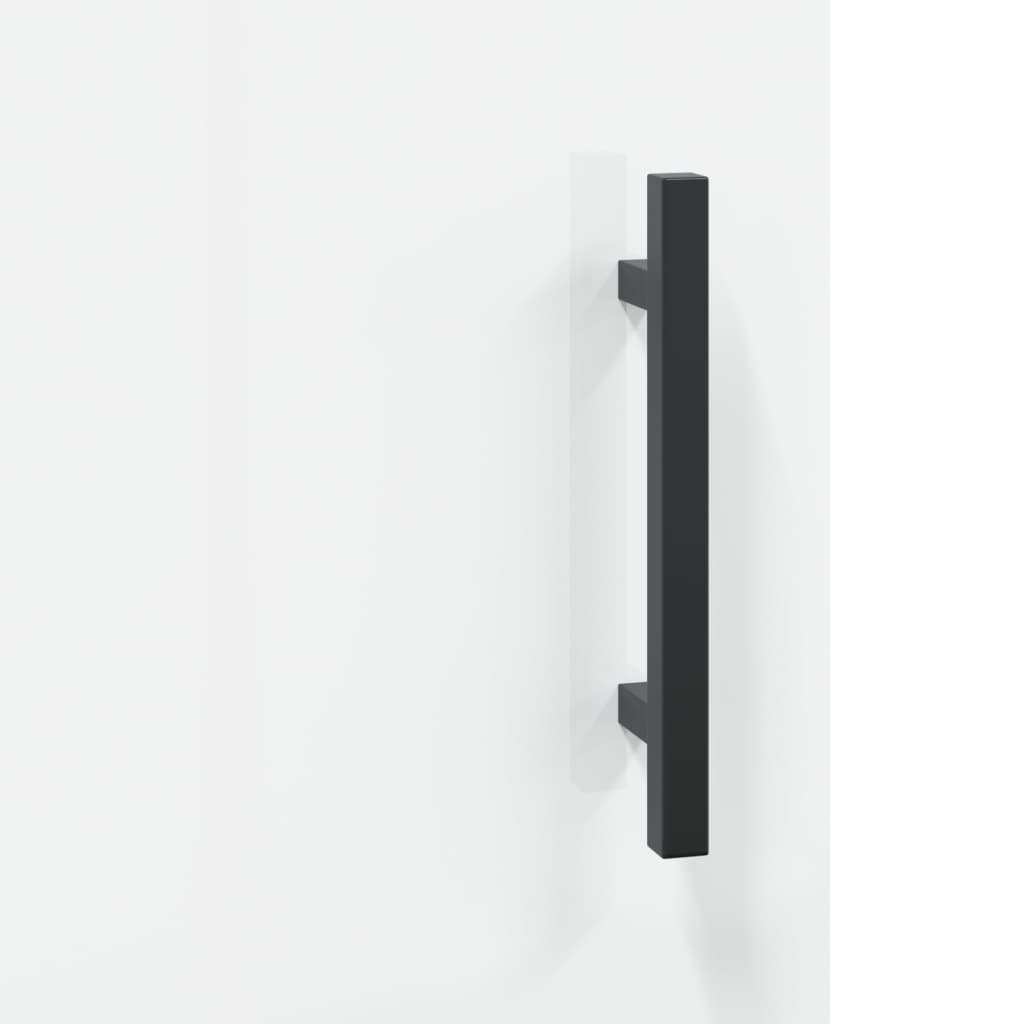 Skjenk høyglans hvit 69,5x34x90 cm konstruert tre
