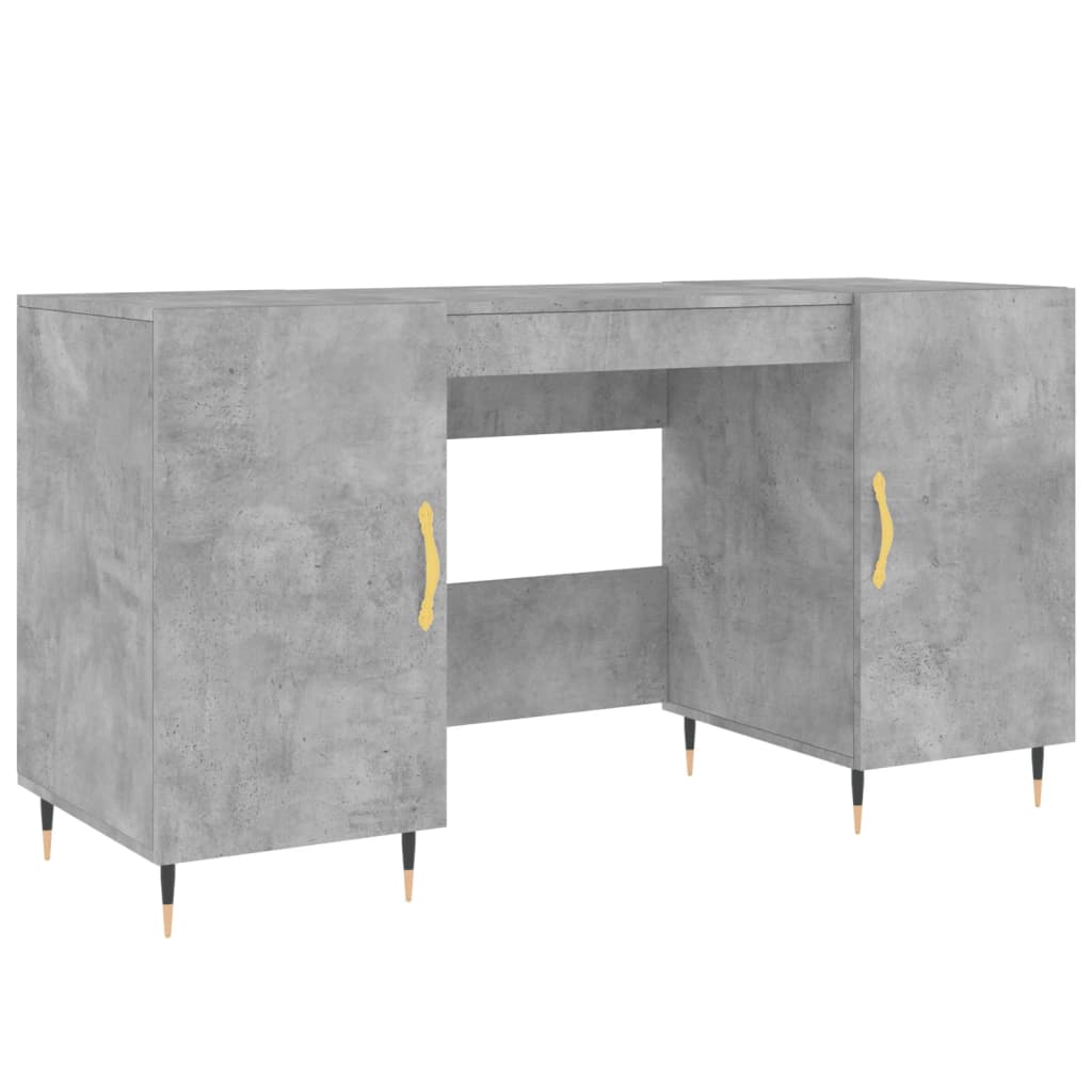 Skrivebord betonggrå 140x50x75 cm konstruert tre