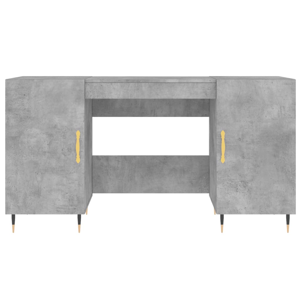 Skrivebord betonggrå 140x50x75 cm konstruert tre