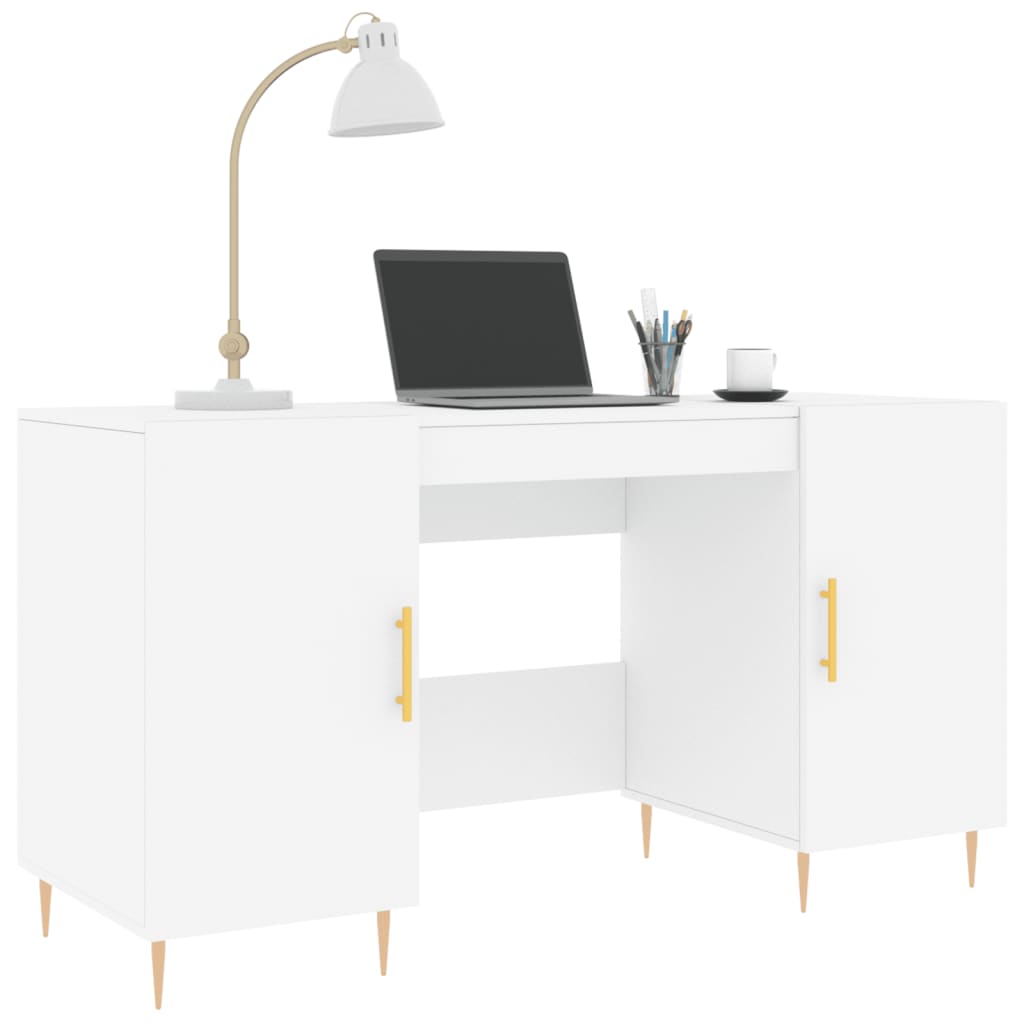 Skrivebord hvit 140x50x75 cm konstruert tre vidaXL