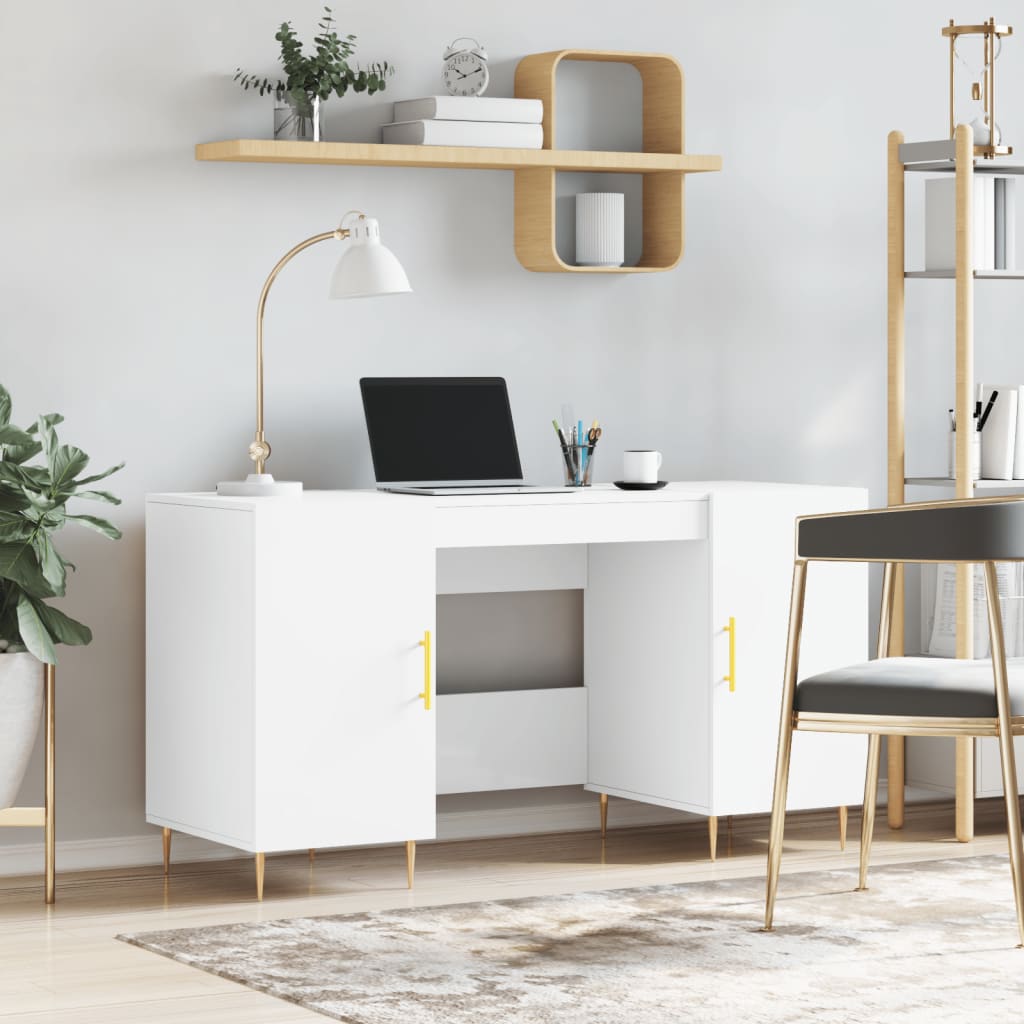 Skrivebord hvit 140x50x75 cm konstruert tre vidaXL