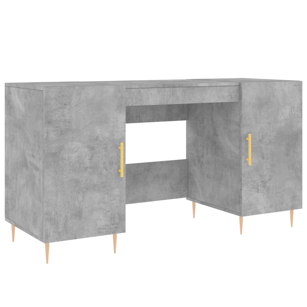 Skrivebord betonggrå 140x50x75 cm konstruert tre