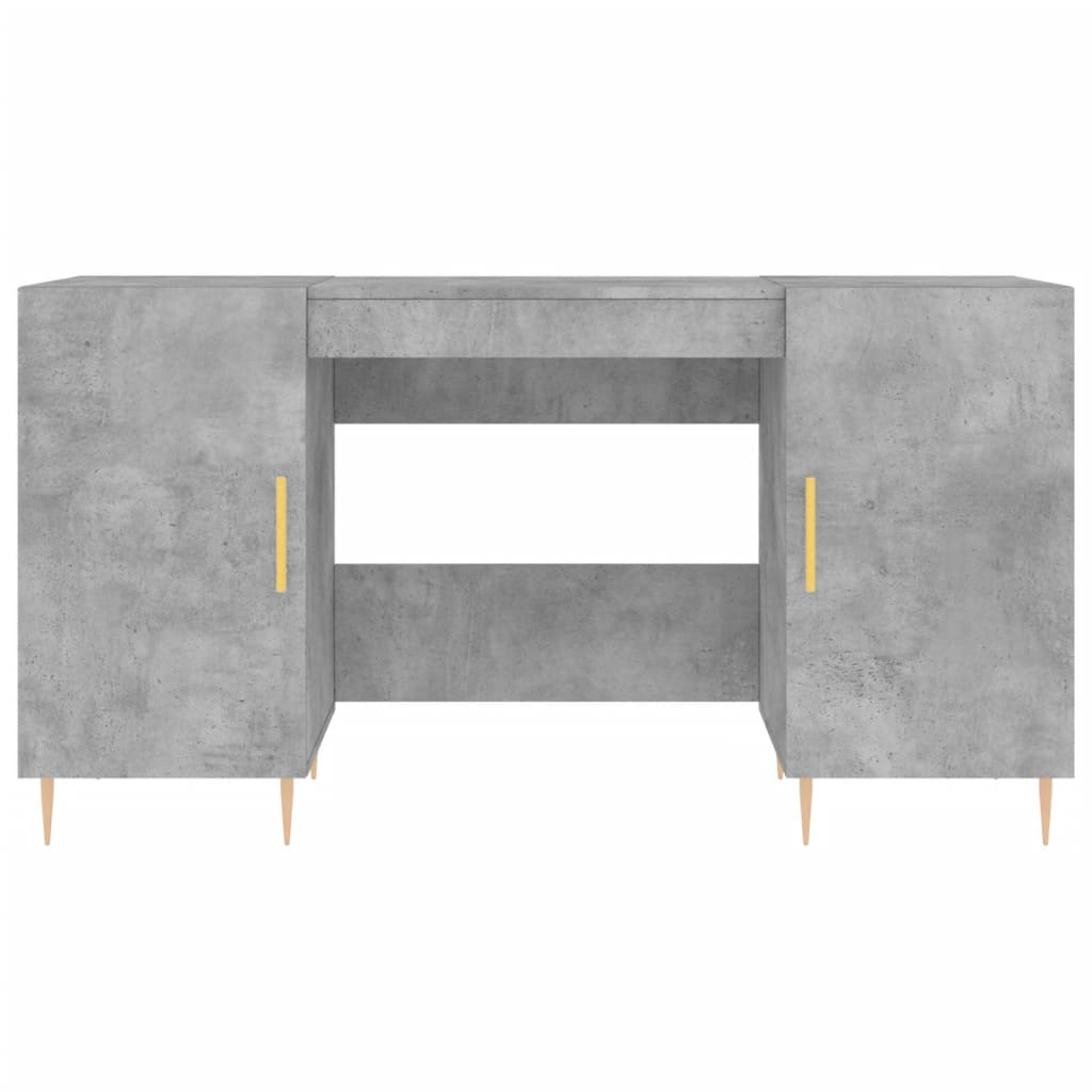 Skrivebord betonggrå 140x50x75 cm konstruert tre