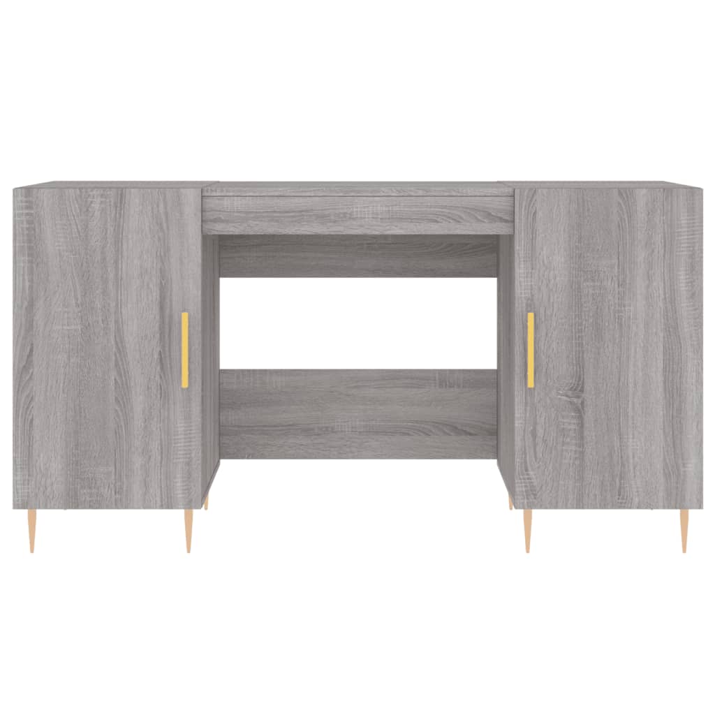 Skrivebord grå sonoma 140x50x75 cm konstruert tre