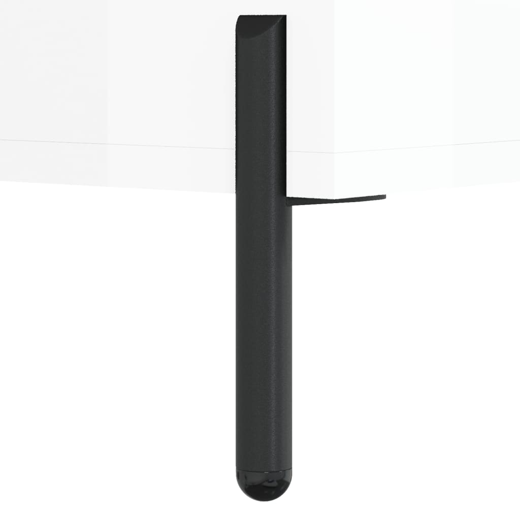 Skrivebord høyglans hvit 140x50x75 cm konstruert tre