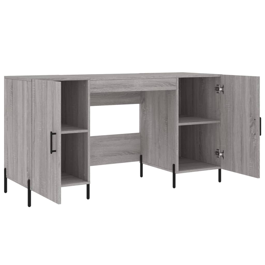 Skrivebord grå sonoma 140x50x75 cm konstruert tre