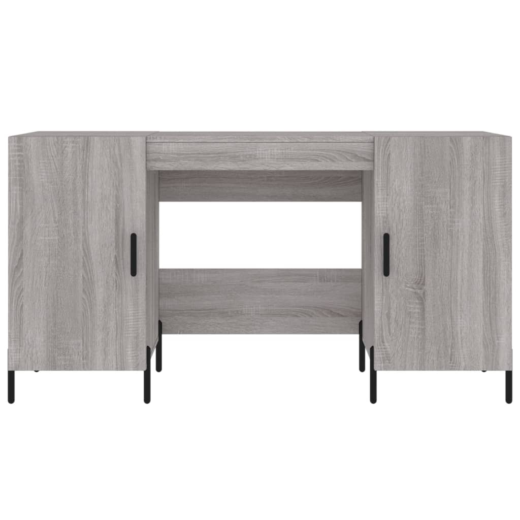 Skrivebord grå sonoma 140x50x75 cm konstruert tre