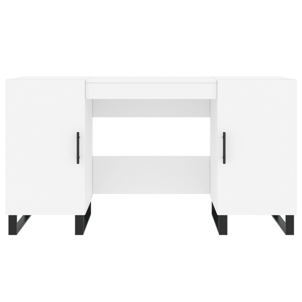 Skrivebord hvit 140x50x75 cm konstruert tre