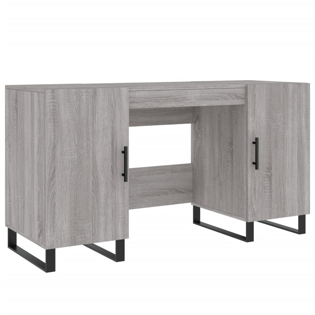 Skrivebord grå sonoma 140x50x75 cm konstruert tre