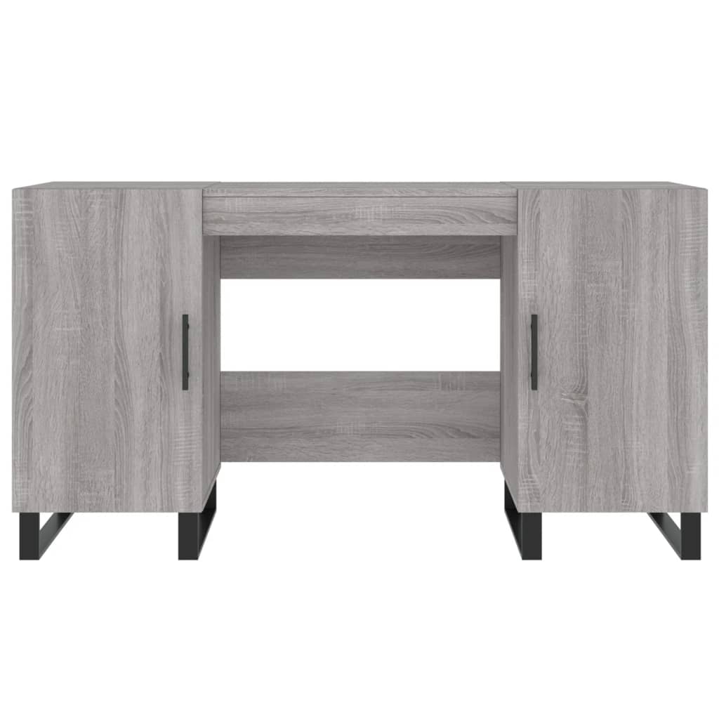 Skrivebord grå sonoma 140x50x75 cm konstruert tre
