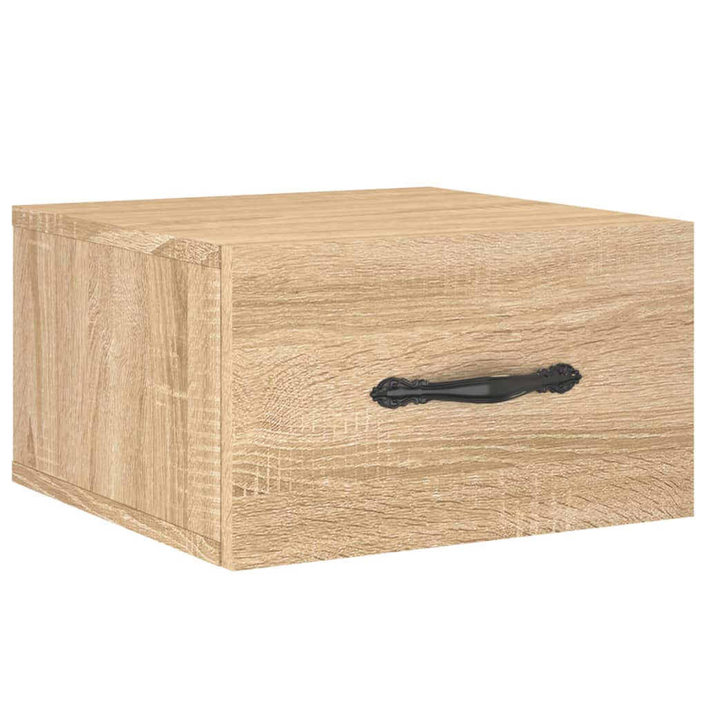 Veggmontert nattbord 2 stk sonoma eik 35x35x20 cm