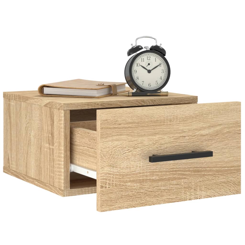 Veggmontert nattbord 2 stk sonoma eik 35x35x20 cm