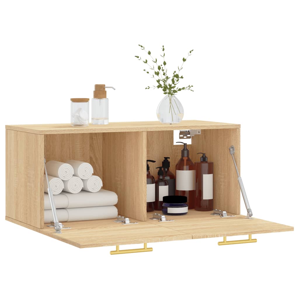 Veggskap sonoma eik 80x36,5x35 cm konstruert tre