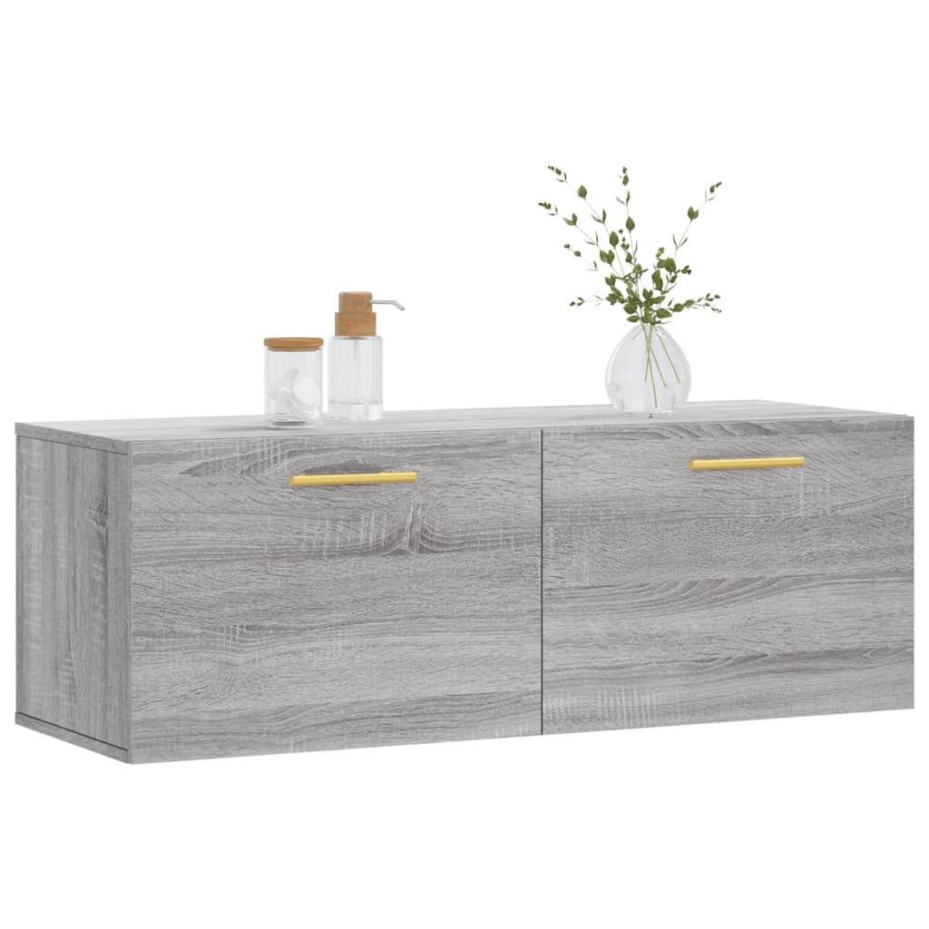 Veggskap grå sonoma 100x36,5x35 cm konstruert tre vidaXL