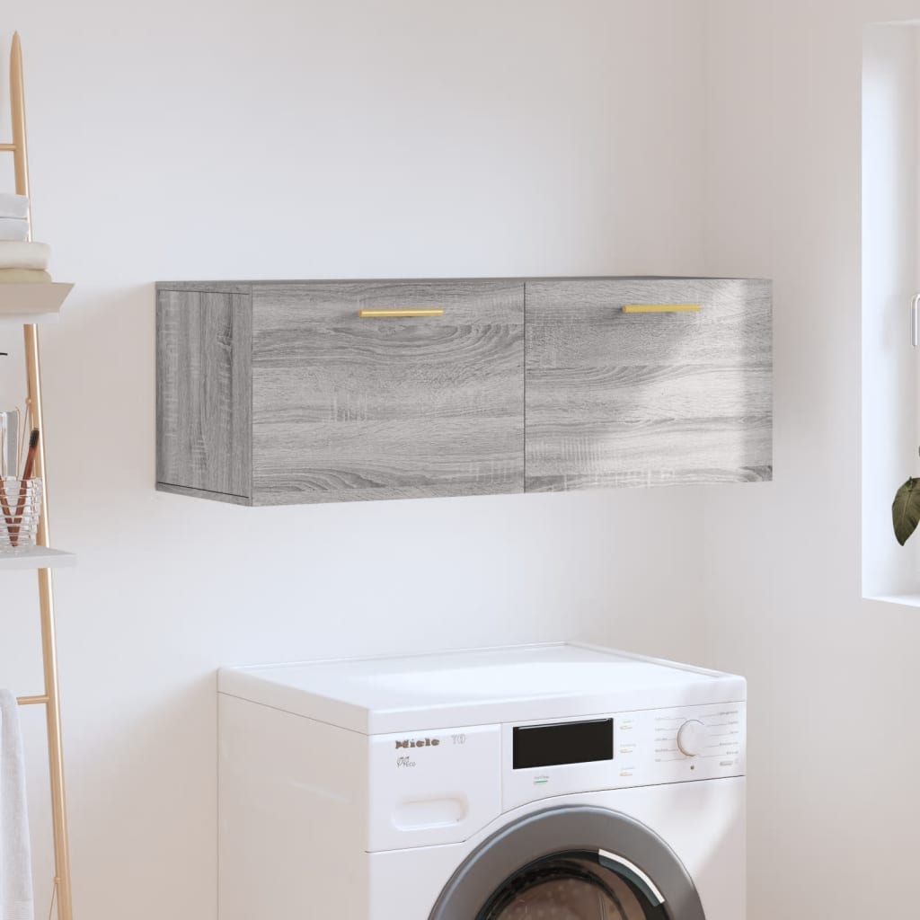 Veggskap grå sonoma 100x36,5x35 cm konstruert tre vidaXL
