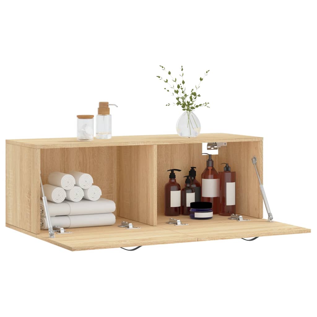 Veggskap 2 stk sonoma eik 100x36,5x35 cm konstruert tre
