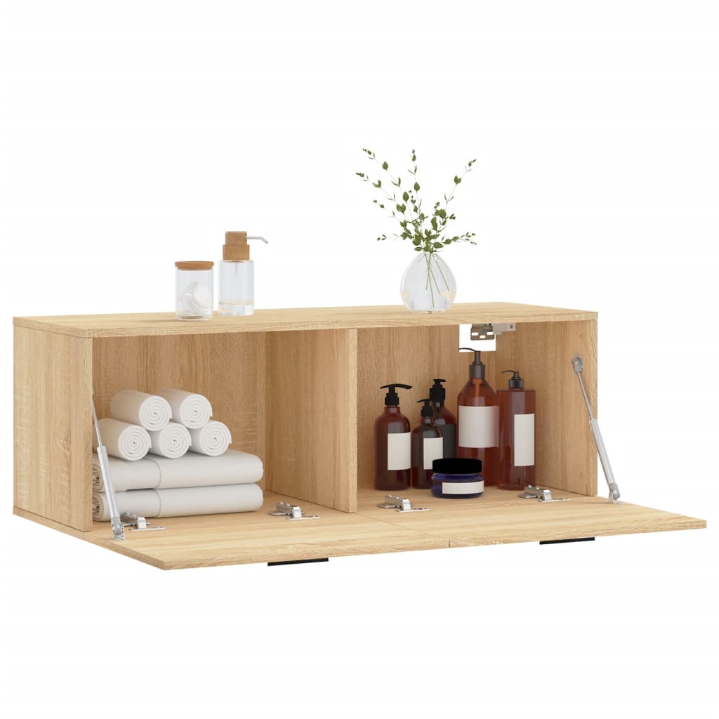 Veggskap 2 stk sonoma eik 100x36,5x35 cm konstruert tre