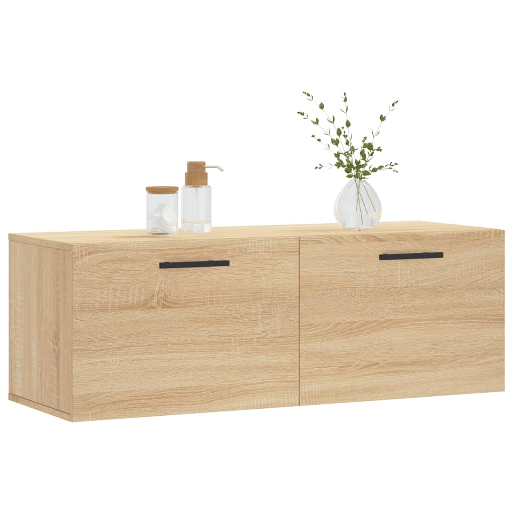 Veggskap 2 stk sonoma eik 100x36,5x35 cm konstruert tre