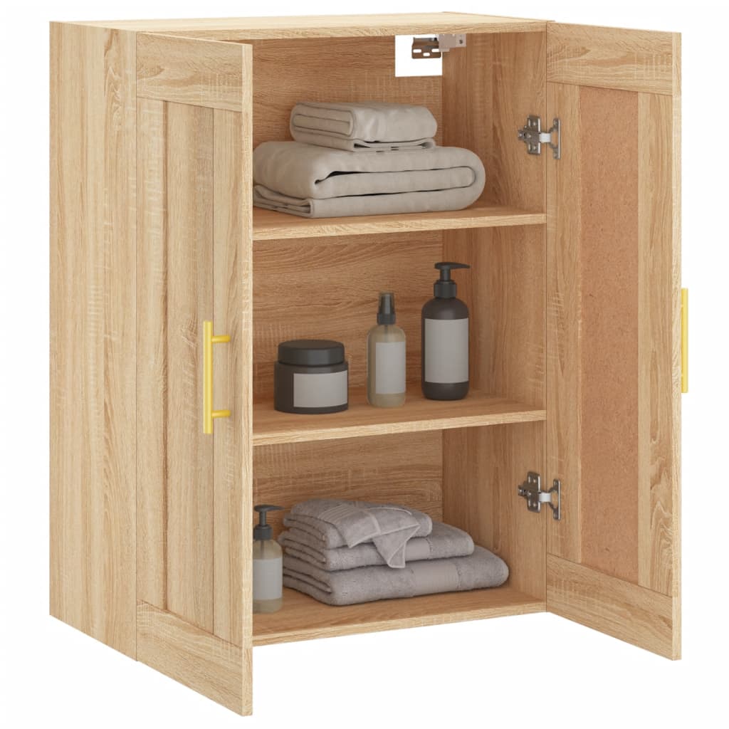 Veggskap sonoma eik 69,5x34x90 cm konstruert tre