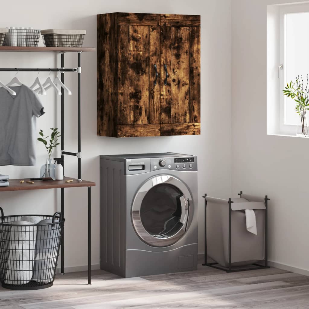 Veggskap røkt eik 69,5x34x90 cm konstruert tre