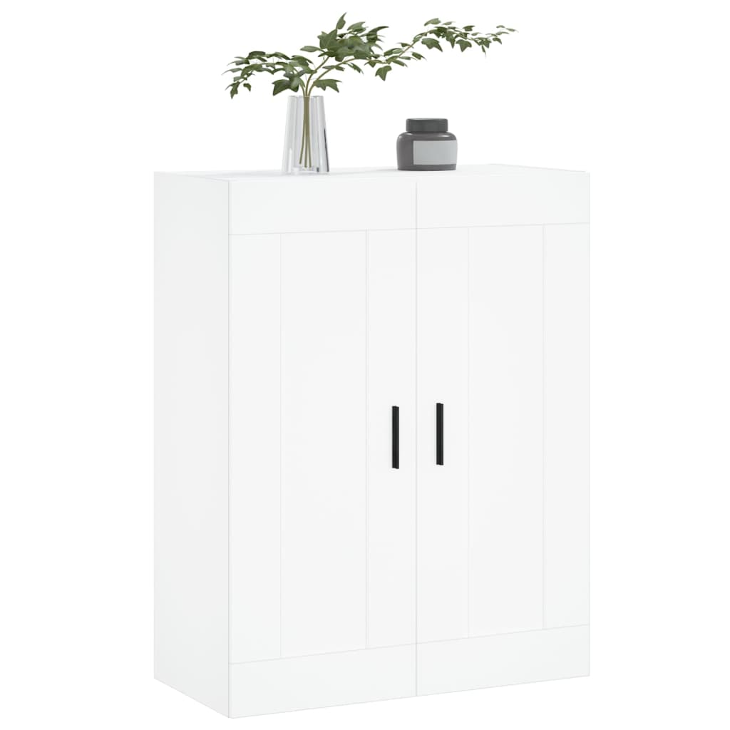 Veggmontert skap hvit 69,5x34x90 cm konstruert tre