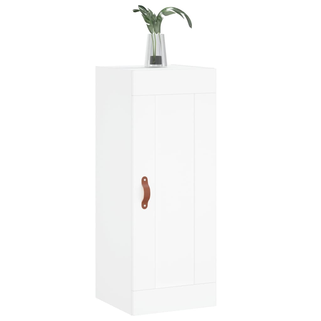 Veggmontert skap hvit 34,5x34x90 cm konstruert tre