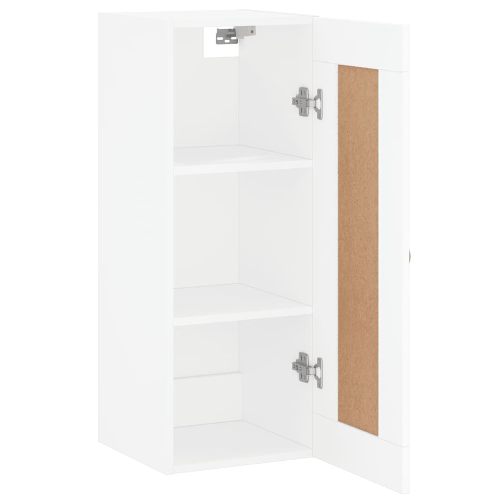 Veggmontert skap hvit 34,5x34x90 cm konstruert tre