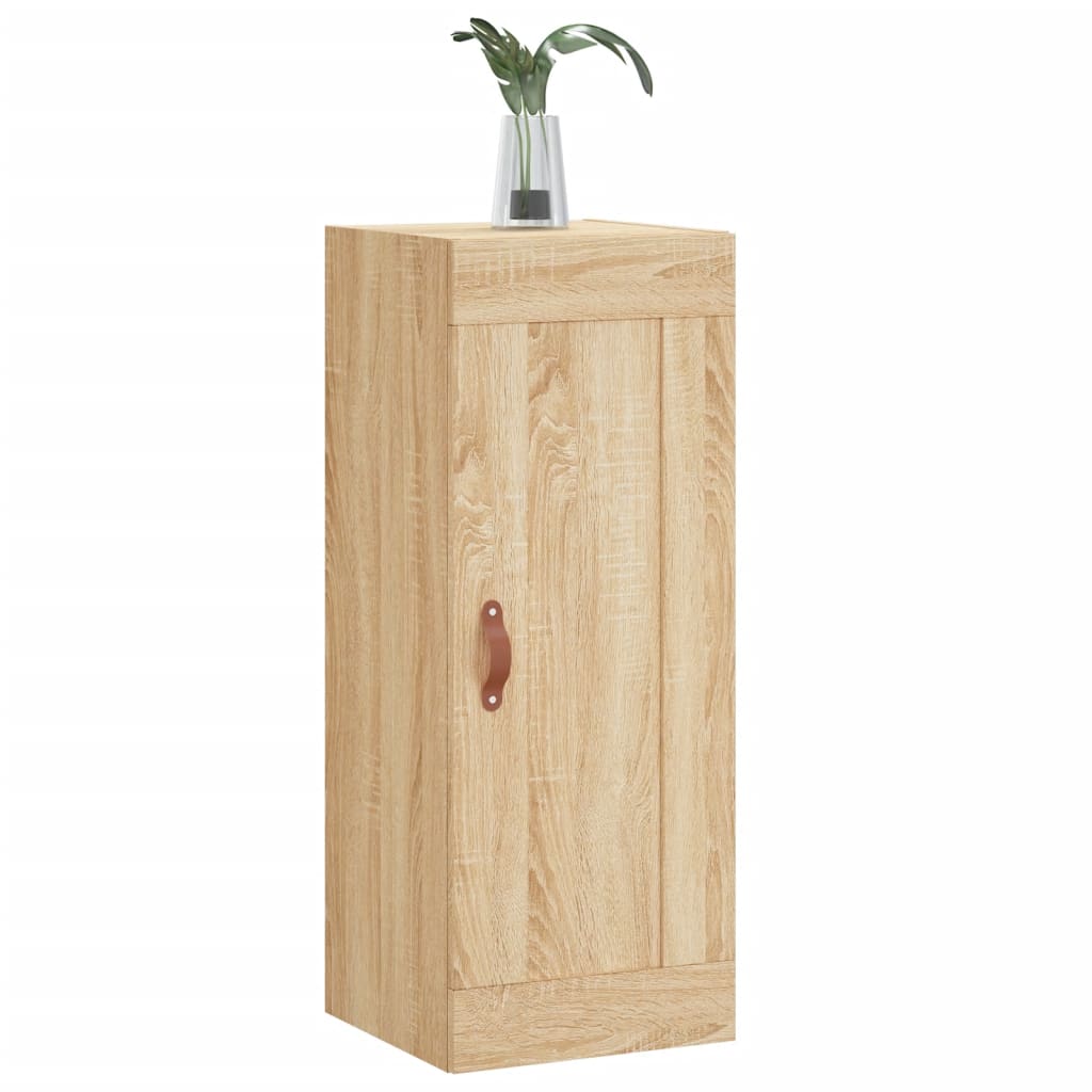 Veggmontert skap sonoma eik 34,5x34x90 cm konstruert tre