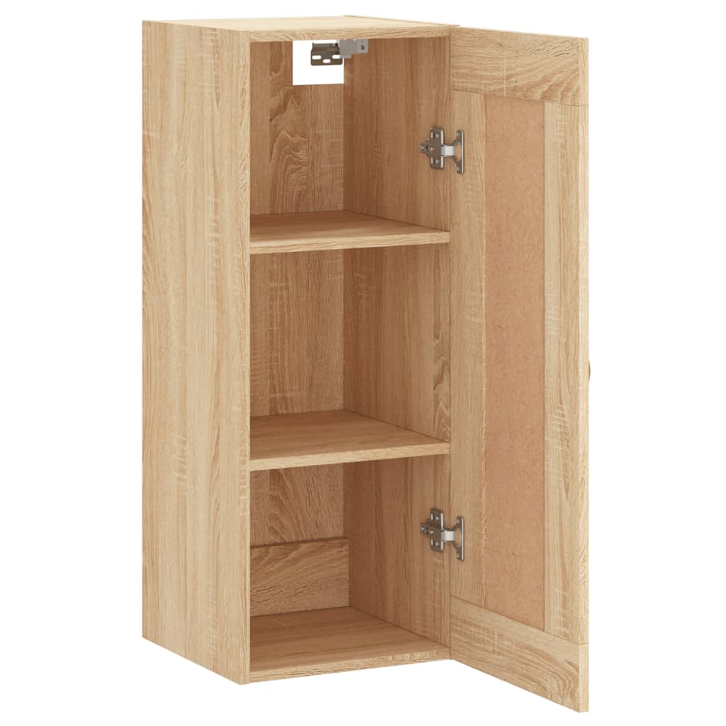 Veggmontert skap sonoma eik 34,5x34x90 cm konstruert tre