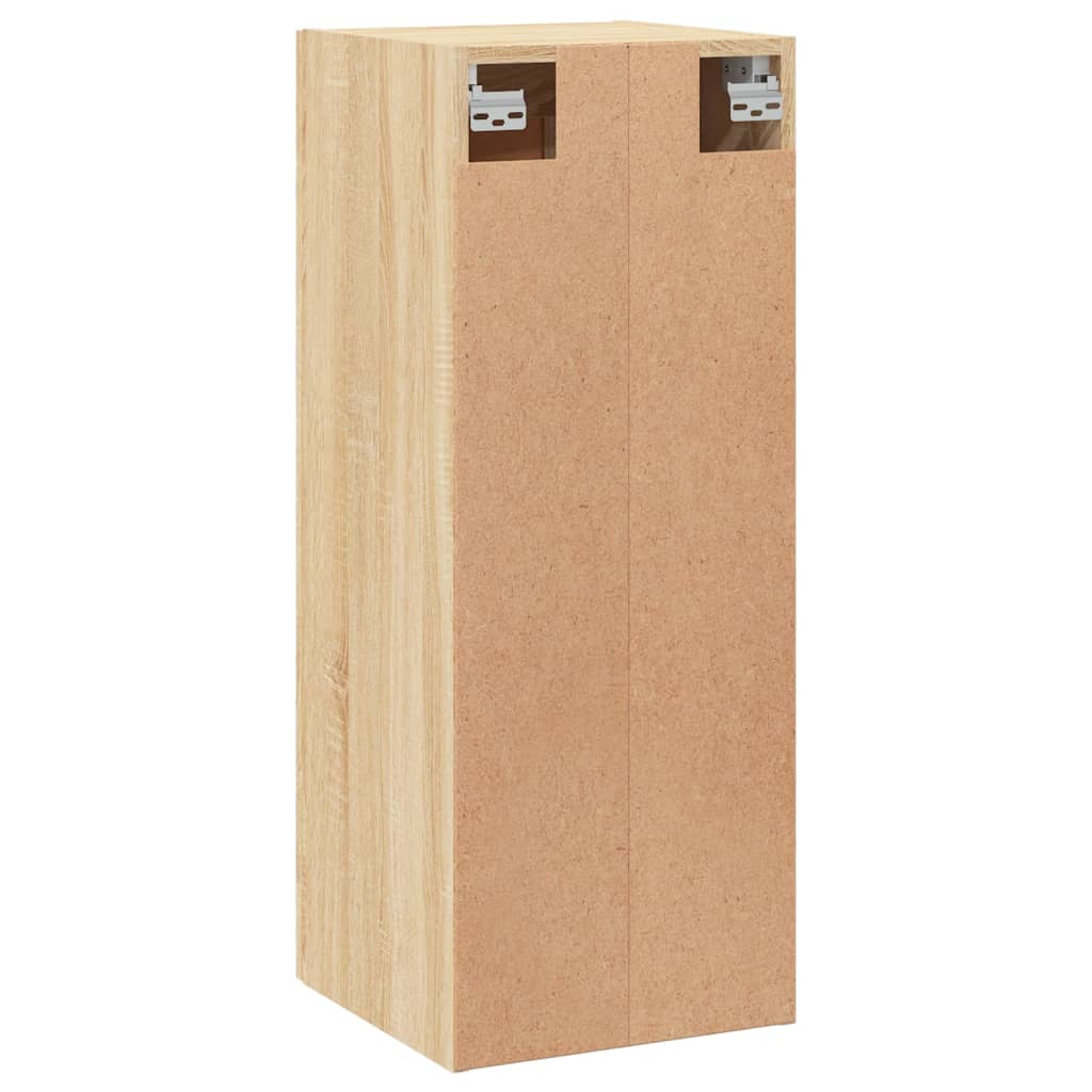 Veggmontert skap sonoma eik 34,5x34x90 cm konstruert tre