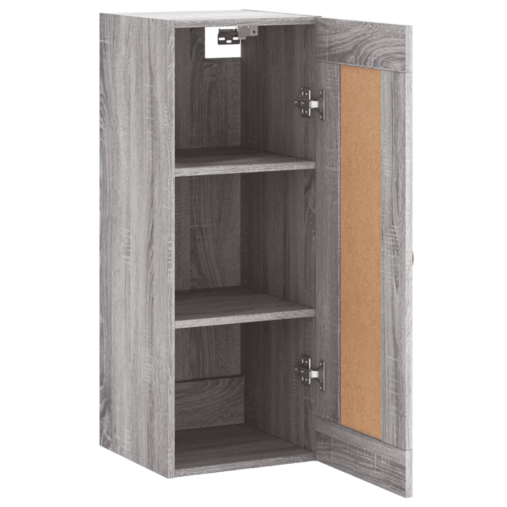Veggmontert skap grå sonoma 34,5x34x90 cm konstruert tre