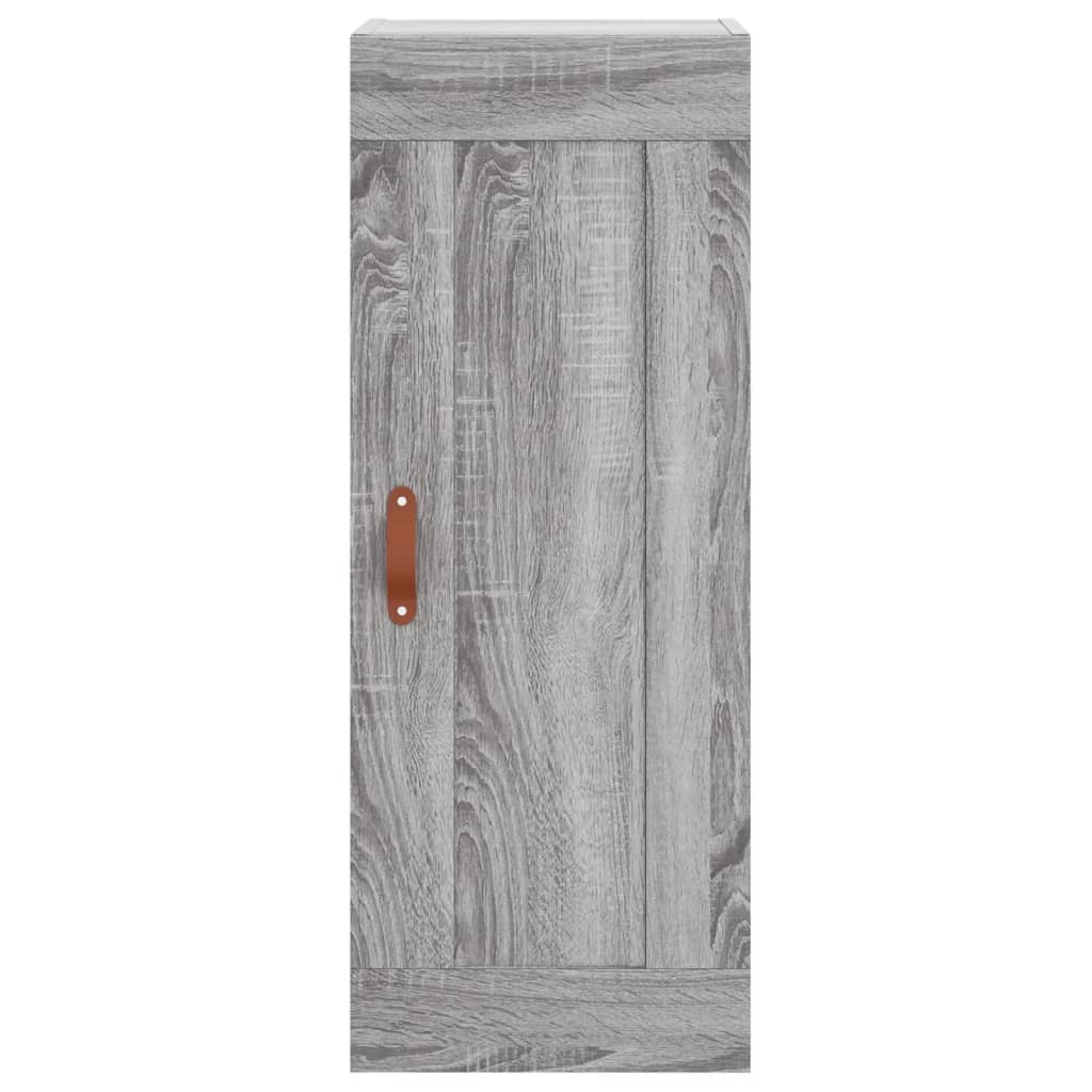 Veggmontert skap grå sonoma 34,5x34x90 cm konstruert tre
