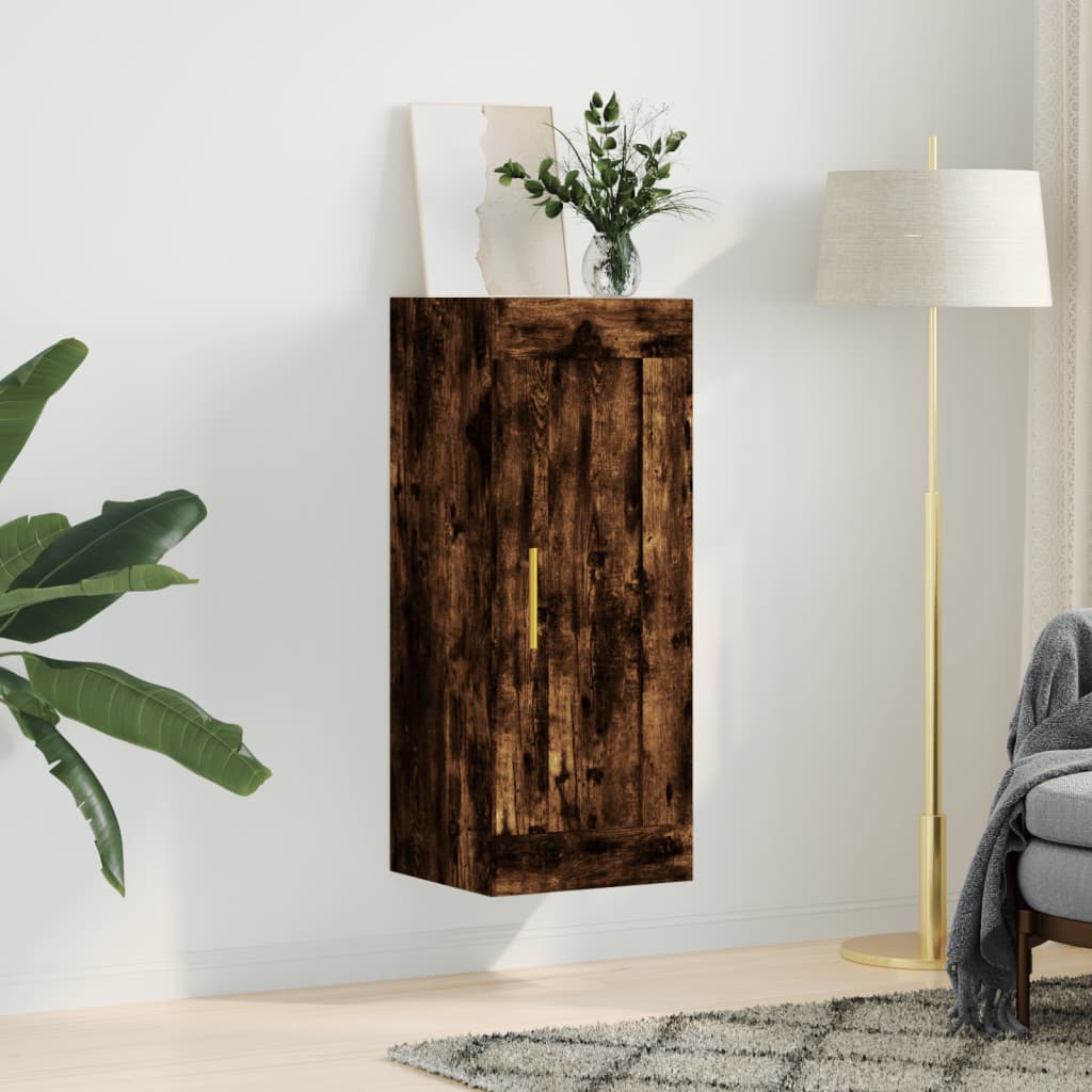 Veggskap røkt eik 34,5x34x90 cm konstruert tre vidaXL
