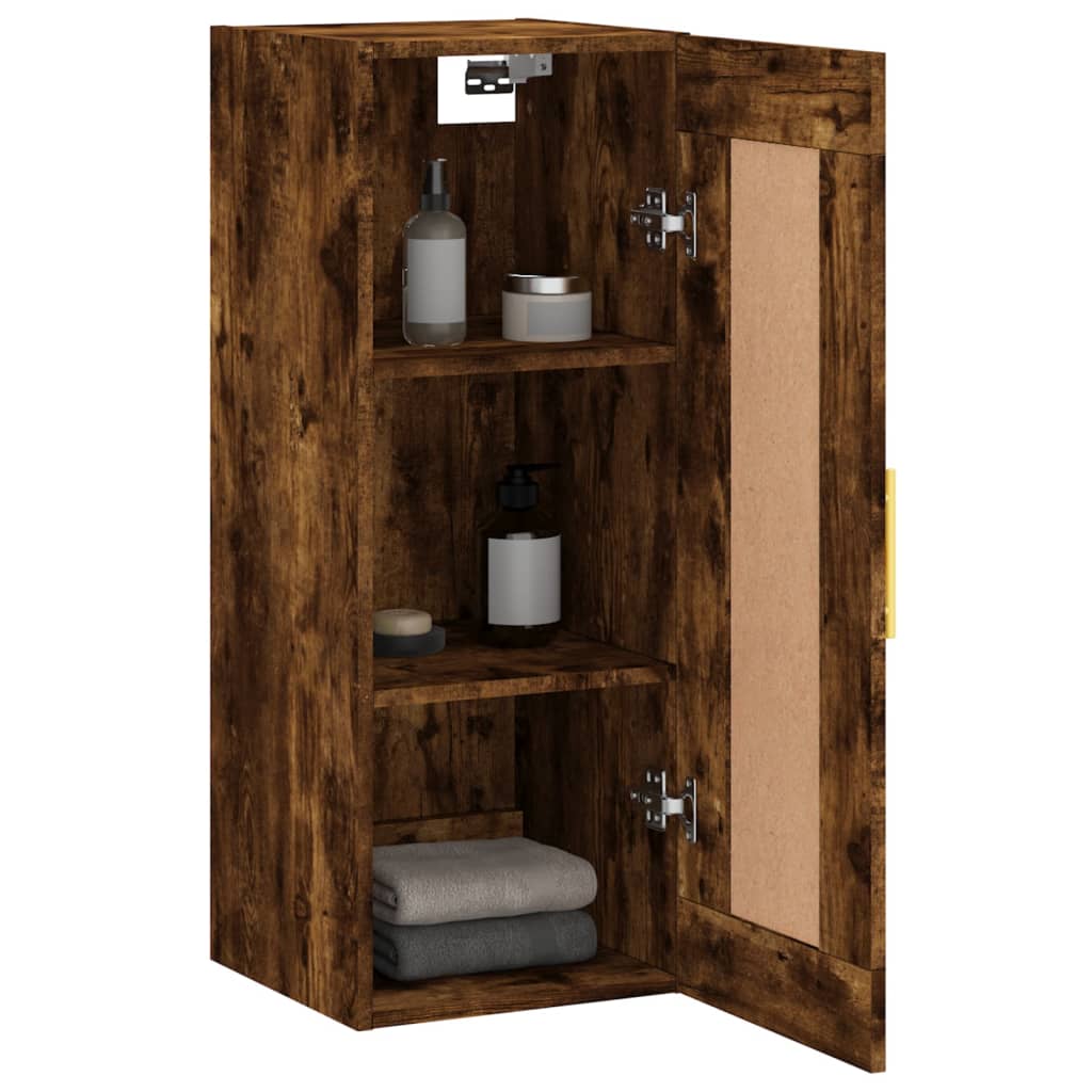 Veggskap røkt eik 34,5x34x90 cm konstruert tre vidaXL