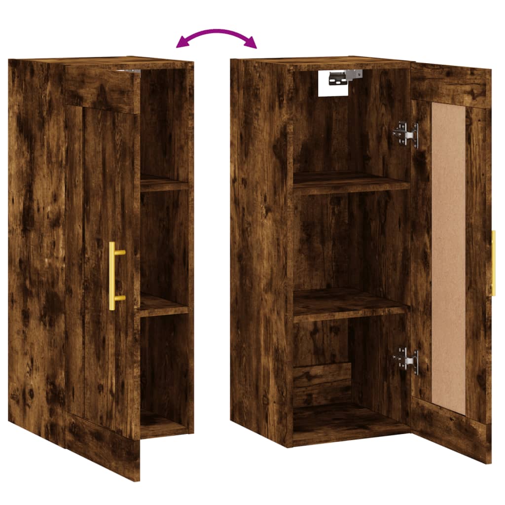 Veggskap røkt eik 34,5x34x90 cm konstruert tre vidaXL